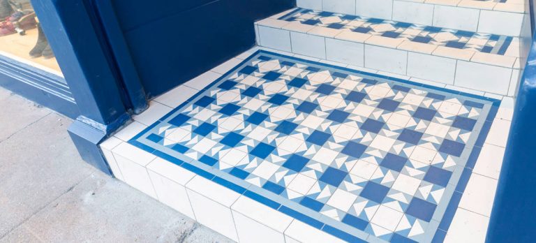 front door step mosaic tiling